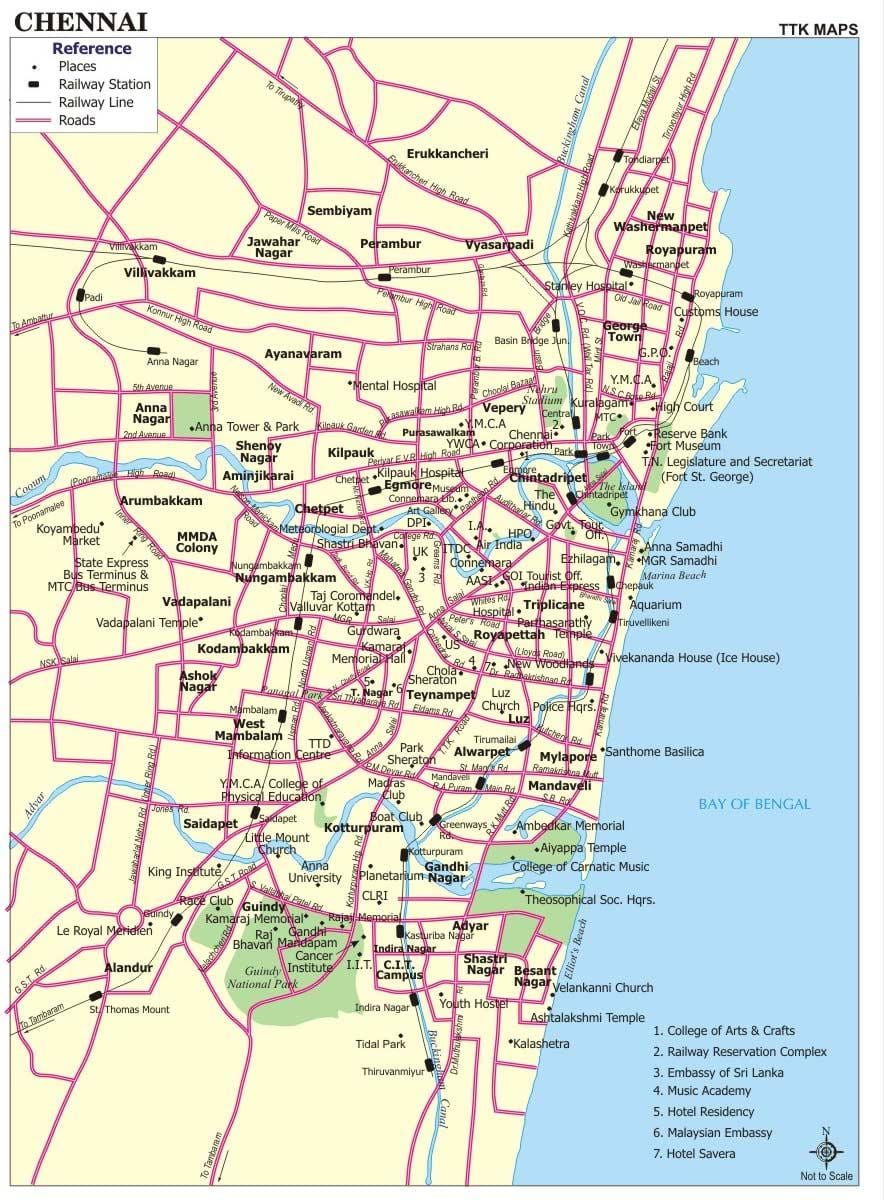 hartën e rrugës së Chennai