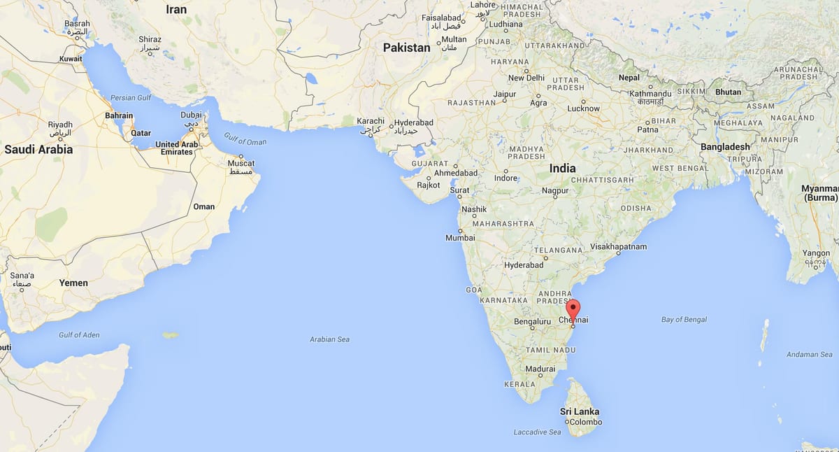 harta e Chennai indi