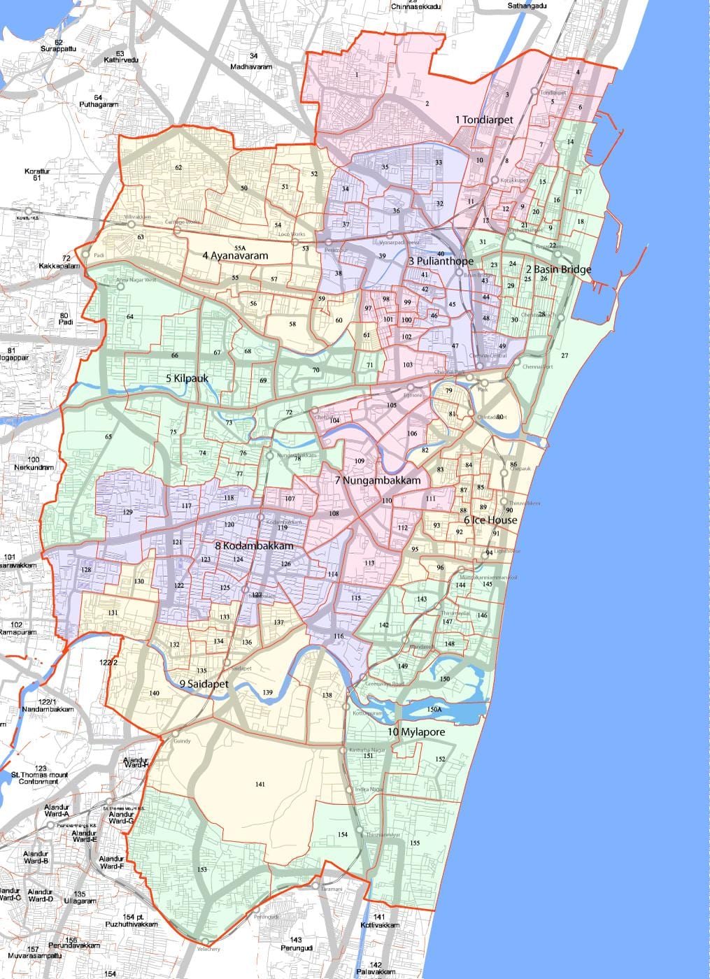 më të madhe në Chennai korporata hartë