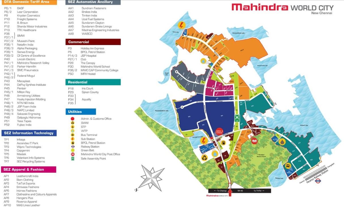 harta e Mahindra qytetit Chennai